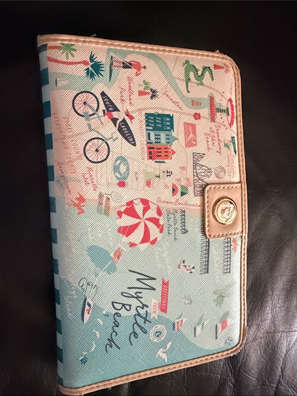 Spartina 449 Coastal Print Organizer - Teal, Coral & Cream